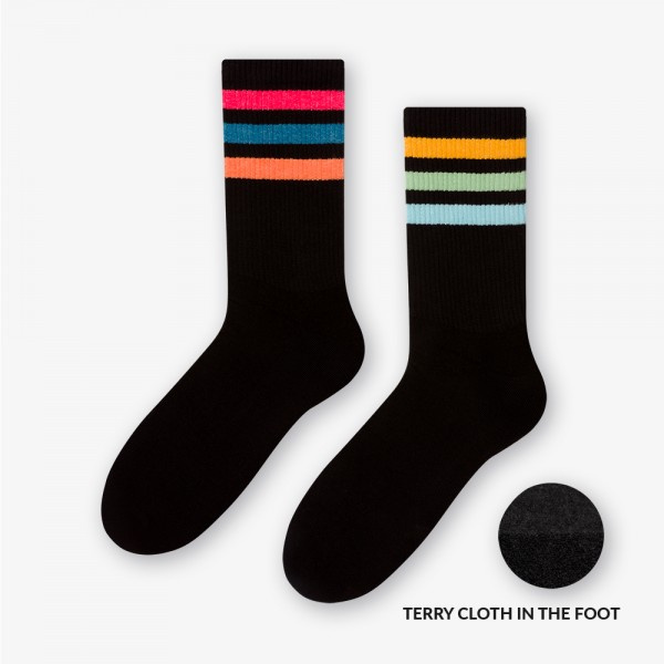 Sportliche gestreifte Socken für Damen/Herren Mehr Mode