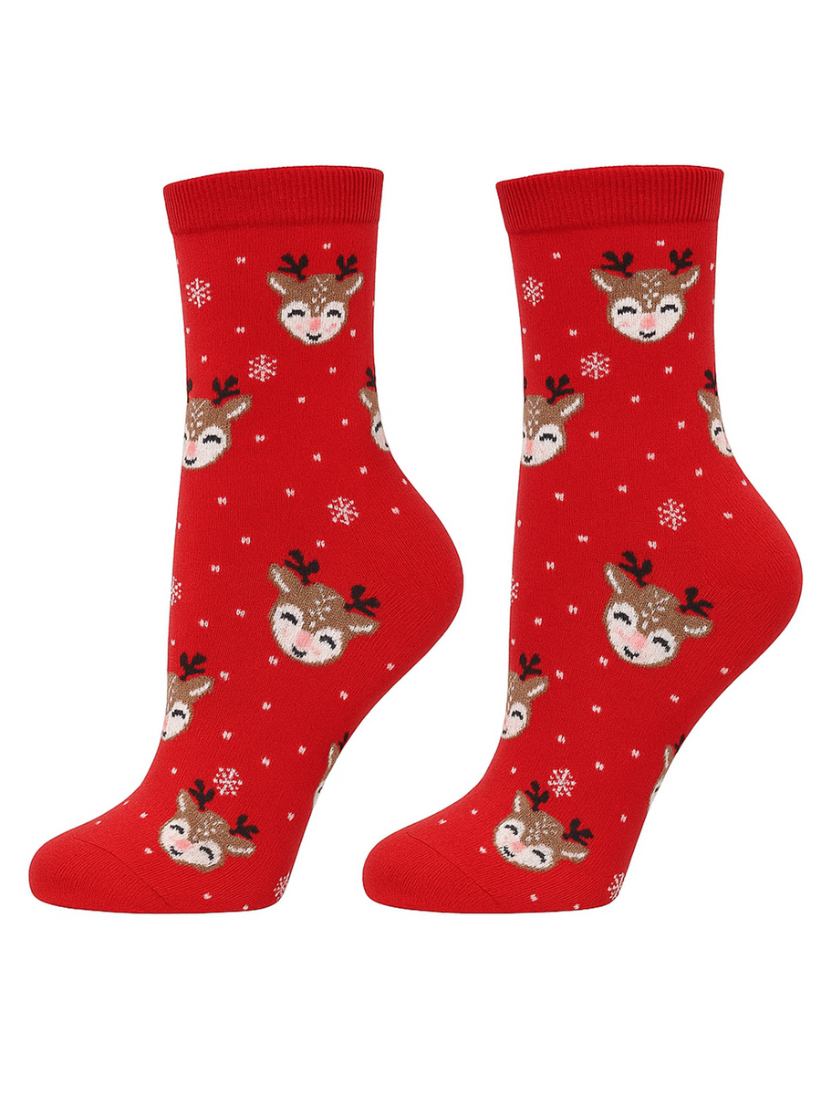 Emotions Damen Weihnachtssocken, Farbe Ecru, Größe 37-41