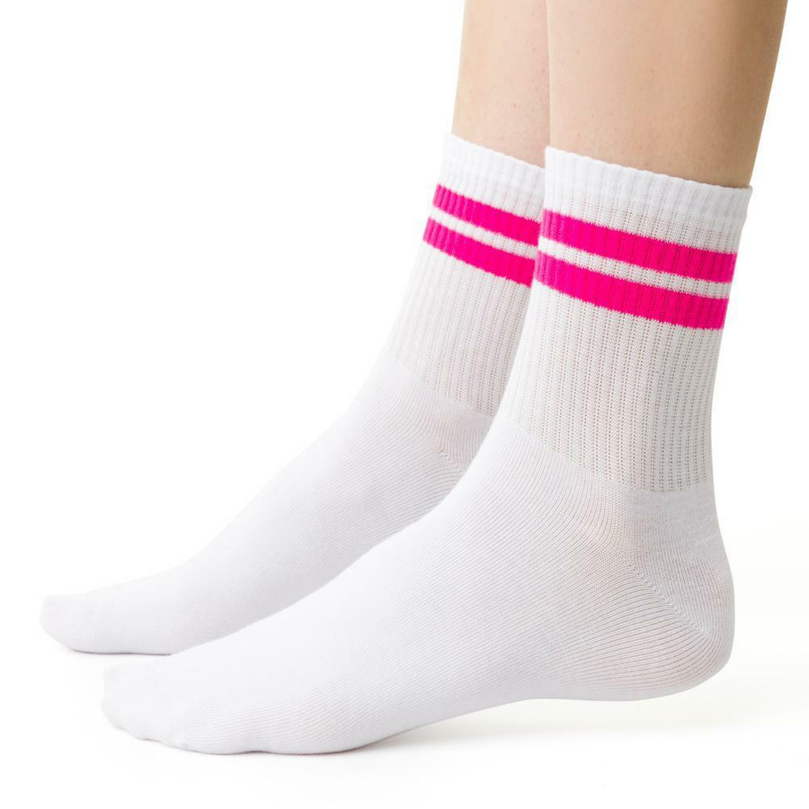 Gestreifte Sportsocken für Frauen Kunst. 026 NA193 weiß Steven