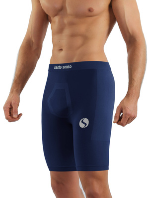 Sesto Senso Herren Thermoaktive Shorts – Wasserabweisend, Atmungsaktiv, Nahtlos, 4-Wege-Stretch, Poliamid-Elastan, Für Sport & Outdoor, Granatblau, Sportkollektion