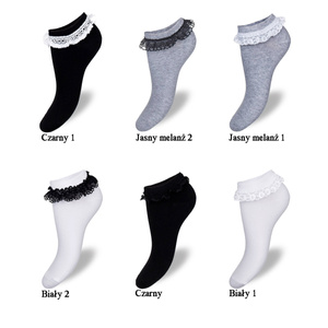 5x Skarpety Bawełniane STOPKI Z KORONKĄ Milena