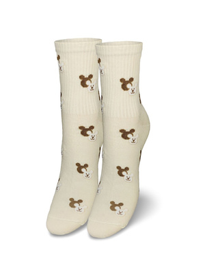 Damen-Teddybär-Kopfsocken mit Schatten