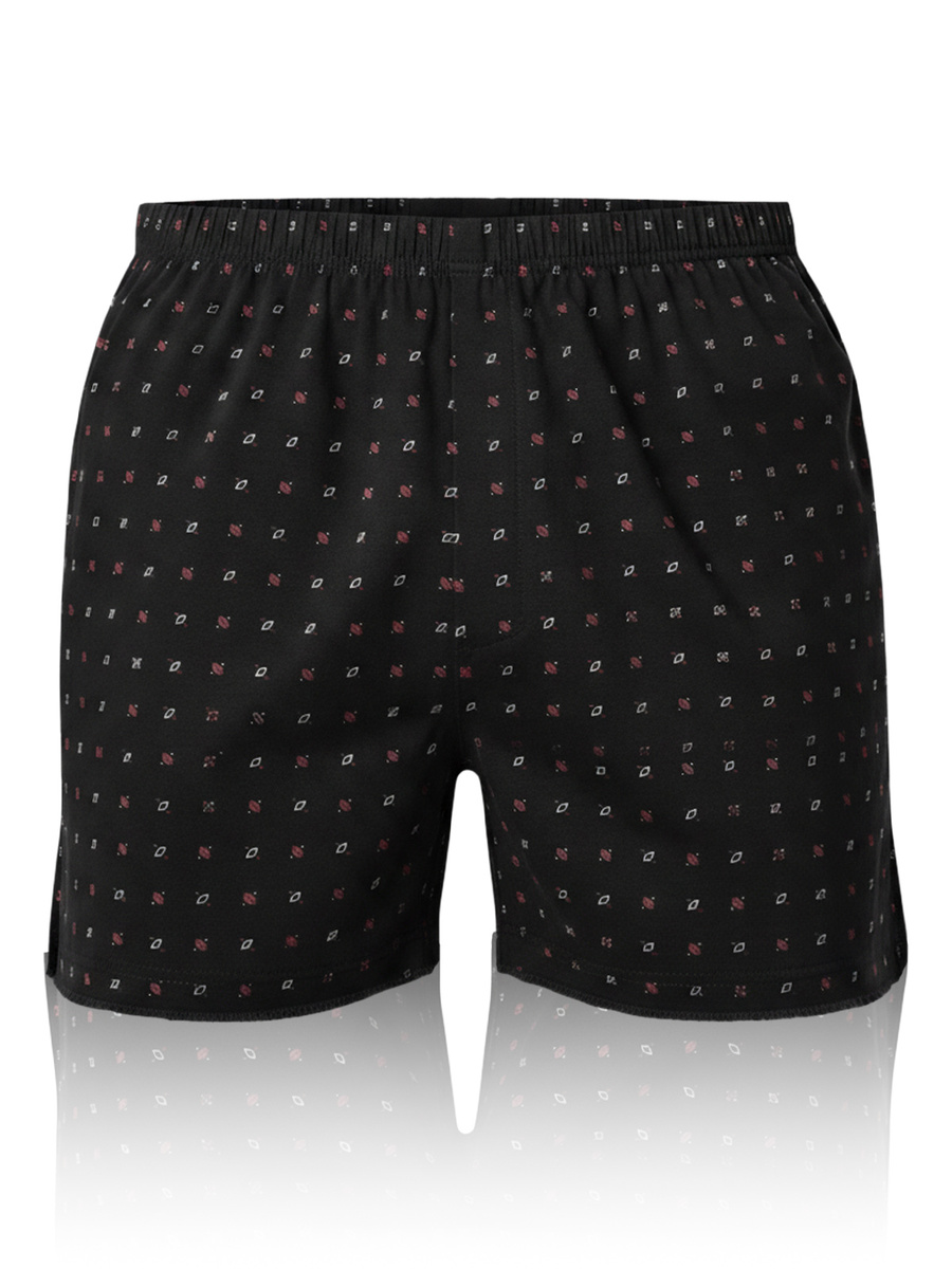 Herren Loose Boxershorts mit Knöpfen Schwarz