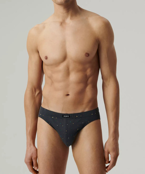 Atlantic Herren Slip Set – Bequeme Baumwollunterwäsche mit Tetris Print, 3er Pack, Schwarz/Grau/Grün, Klassischer Schnitt, Frühling/Sommer 2025