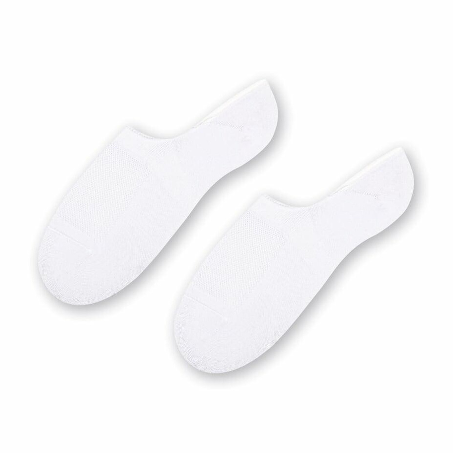 Weiße Unisex Baumwollsocken mit Mesh