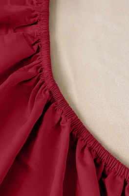 Fitted Sheet Satin Burgundy