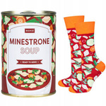 Farbenfrohe SOXO GOOD STUFF Minestrone-Suppensocken für Männer und Frauen in einer Dose - eine lustige Geschenkidee für Unisex