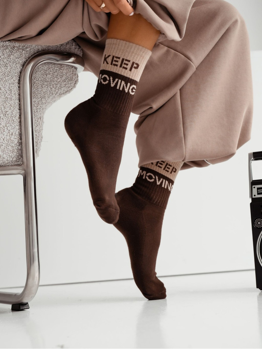 UNIQUE KEEP MOVING 0071 women's half terry socks