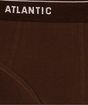 Atlantic Herren Slips Set – Bequeme Baumwollunterwäsche, 95% Baumwolle, 5% Elastan, Sport Kollektion, 3er Pack, Braun/Grau/Schwarz