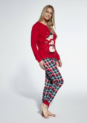 Damenpyjama Serie 671 Karomuster Rot