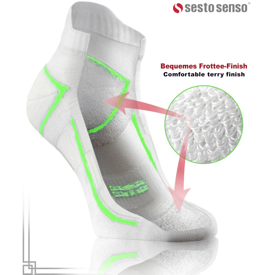 Sesto Senso Herren Sport Socken SKB10 – Atmungsaktiv und Nahtlos, Poliamid, Thermoregulierung, Verstärkte Frottee-Bereiche, Ideal für Sport, Blau/Weiß, 4er Set, Komfort und Unterstützung für Fitness und Laufen