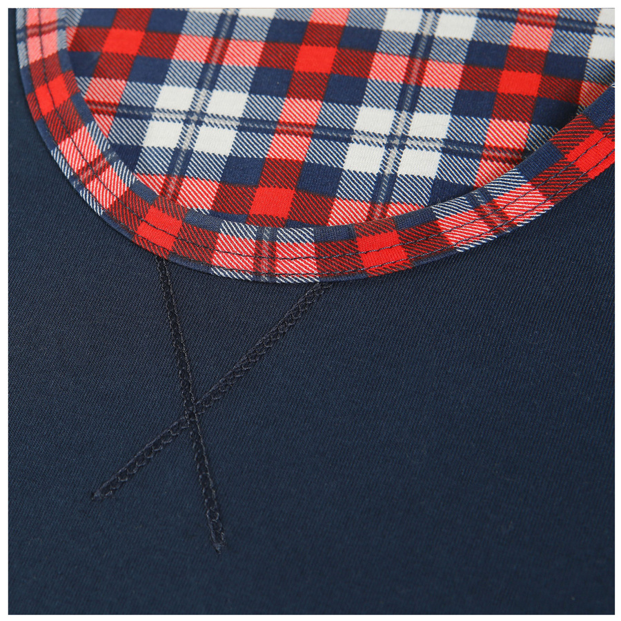 Herren-Pyjama Waldi Blau Rot Beige