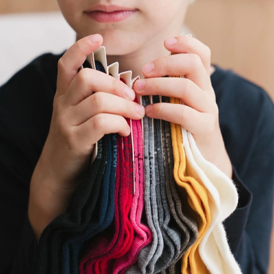 Socken Kinder Merino Wolle Art. 130 Melange Jeans