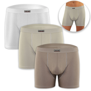 Herren-Boxershorts BM03 Beige Weiß