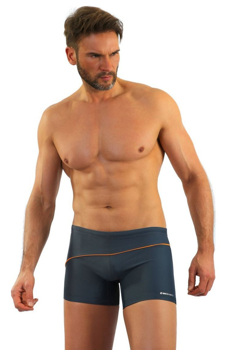 Badeboxer Serie Grau-Orange