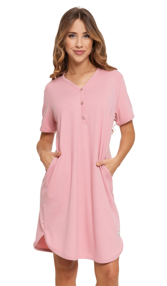 Nachthemd Serie Gestreift Rosa