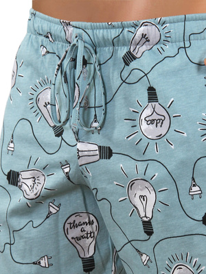 Kurzarm-Schlafanzug Herrenserie Hellblau/Blau