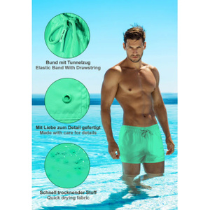 Sesto Senso Herren Badeshorts SZ2406 – Schnelltrocknend, Mit Taschen, Elastischer Bund, 100% Polyester, Ideal für Strand und Pool, Farbe: Mintgrün/Grün, Frühling/Sommer Kollektion