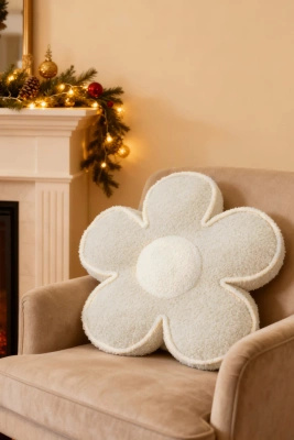 S KISSEN BLUME BOUCLE BEIGE