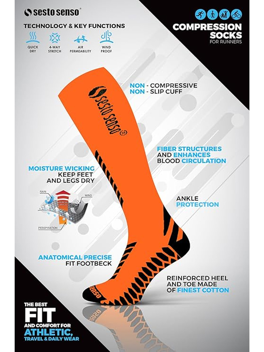 Șosete Compresive Sport Seria Lung Portocaliu