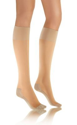 Sesto Senso Damen Kniestrümpfe Relax – Komfortabel mit Massageeffekt, 20 DEN, Halbtransparent, Poliamid-Elastan, Ohne Druck, Ideal für Büro & Kreislaufprobleme, Farbe: Vision/Beige