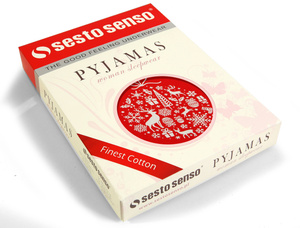 Bawełniana Świąteczna Piżama Damska Bombka 2642/01 Sesto Senso