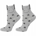 Graue SOXO Kindersocken mit Ohren