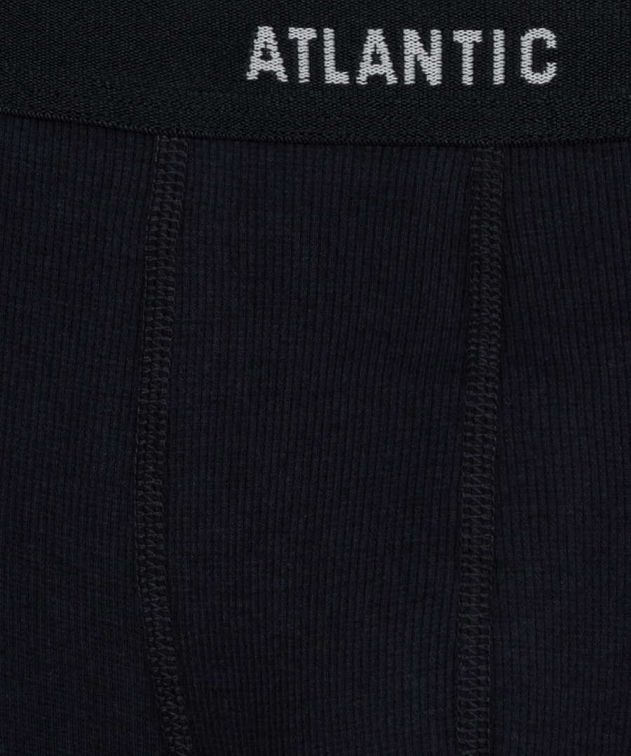 Atlantic Herren Boxershorts Set – Bequeme Baumwolle mit Elastan, Sportliche Unterwäsche, Externe Gummibund, 3er Pack, Dunkelblau und Blau, JZ23 Kollektion