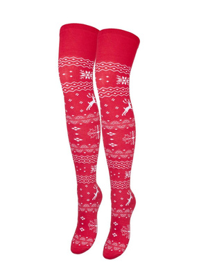 Overknee-Socken Norwegische Serie Rot