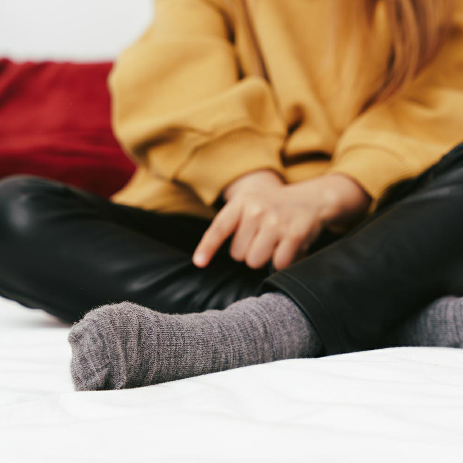 Socken Kinder Serie Merino Wool Melange Graphit