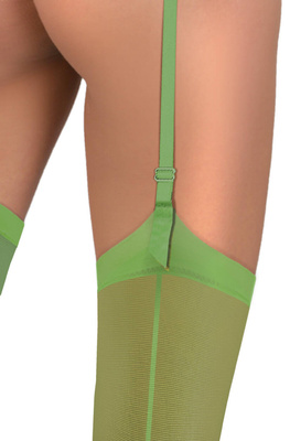 Sesto Senso Damen Pończochy PDP 02 – Elegante Halterlose Strümpfe mit Naht, 20 DEN, Halbmatte, Glatte Optik, Elastisches Material, Hoher Tragekomfort, Poliamid, Grün, Für Arbeit und Romantische Anlässe