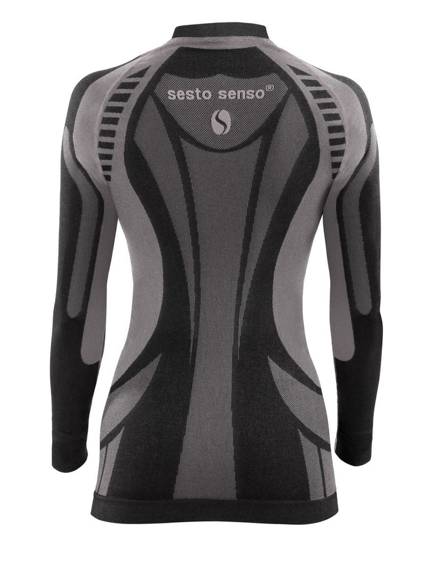 Sesto Senso Damen Thermo Langarmshirt – Antiallergisch, Atmungsaktiv, Nahtlos, Poliamid, Sportbekleidung für Winteraktivitäten, Grau
