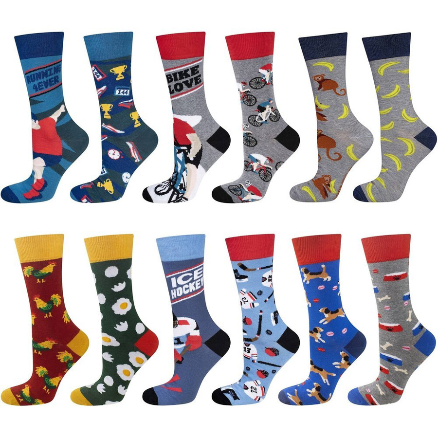 Skarpety SOXO GOOD STUFF nie do pary - kogut, jajka