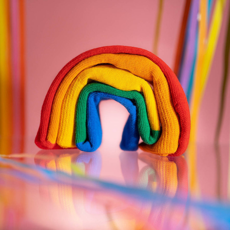 Damen-/Herren-Socken in Geschenkbox Rainbow