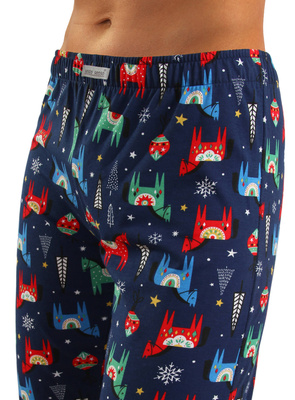 Schlafanzug Herren Weihnachten Blau