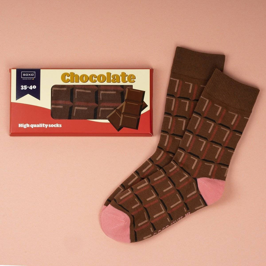 Soxo Geschenk-Socken für Frauen | Schokoriegel | Happy Gift