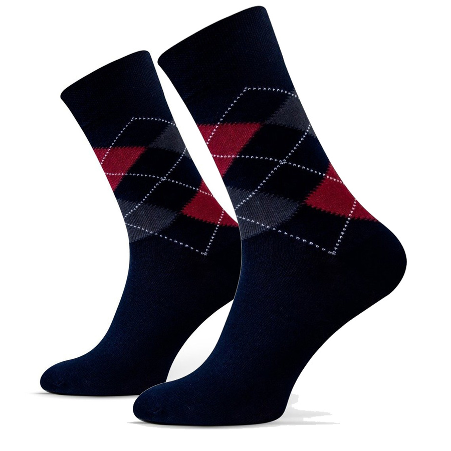 Anzugsocken Serie Rauten Blau