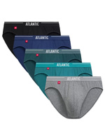 Atlantic Herren Slip Set – Sportliche Baumwollunterwäsche, Atmungsaktiv, 5er Pack, Verschiedene Farben, Bequemer Sitz, Für Jeden Tag