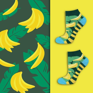 Herren Socken Soxo Good Stuff Baumwolle Banane bunt