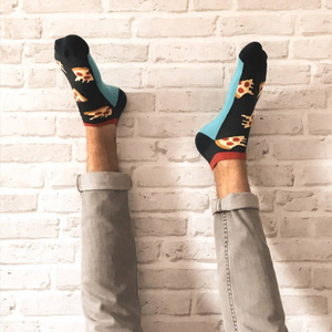 Soxo Good Stuff Männer bunte Füße lustige Pizza