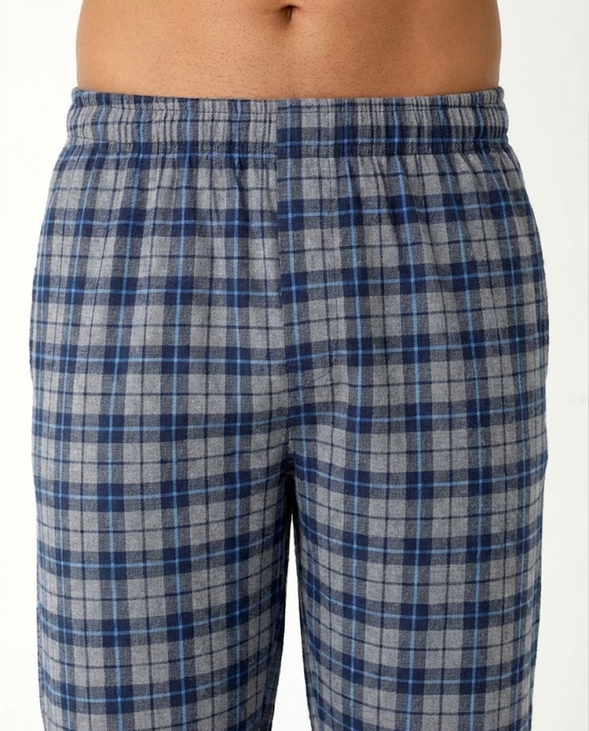 Schlafanzug Herren Grau Knopfverschluss