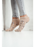 Șosete tip balerină Stopki Wzorzyste 146 bej