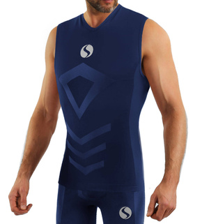 Ärmelloses Herrenunterhemd Thermo Active Blau