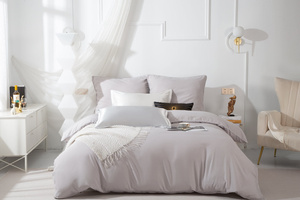 Bettwäsche Queen Grau Weiß