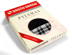 Damen-Schlafanzug Lang Set Schwarz-Weiß