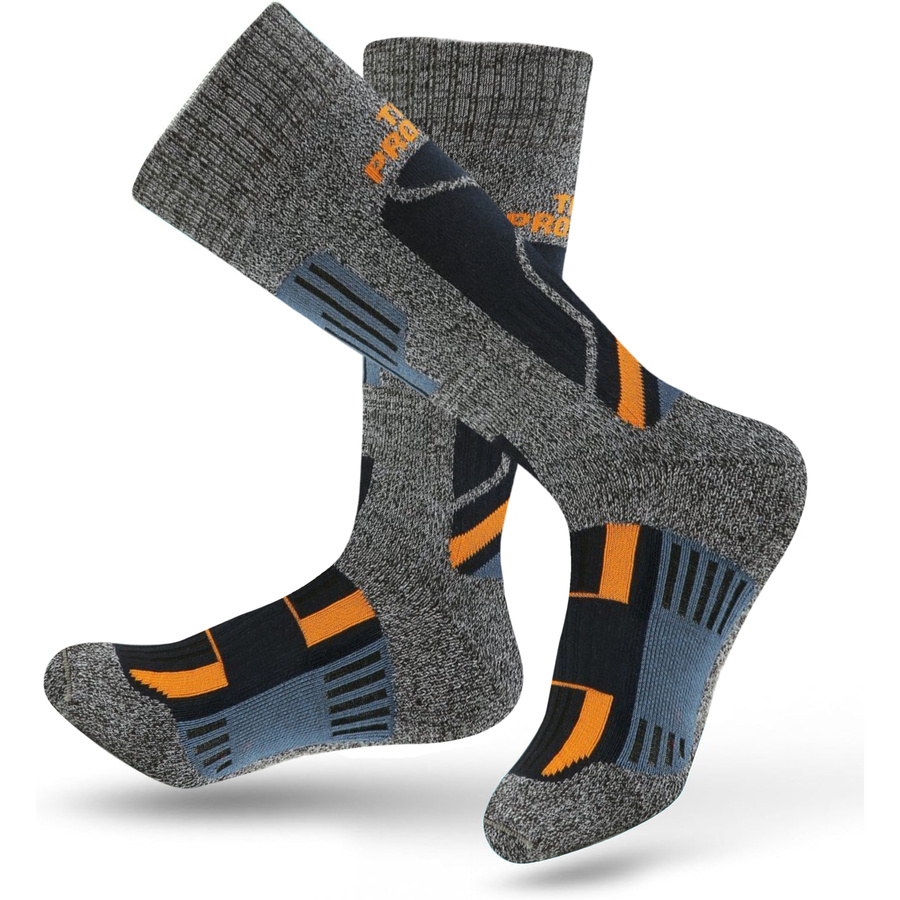 Wollsocken Trekking Winter Grau Mehrfarbig