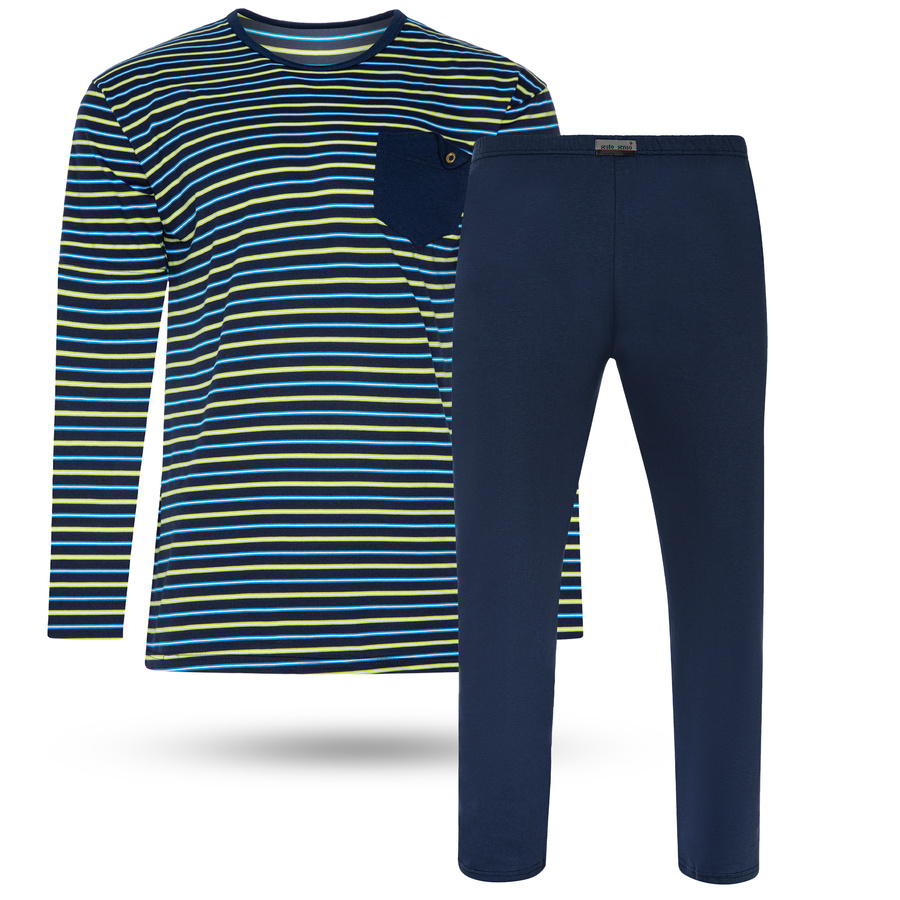 Pijama bărbătească Seria Albastru și Bej