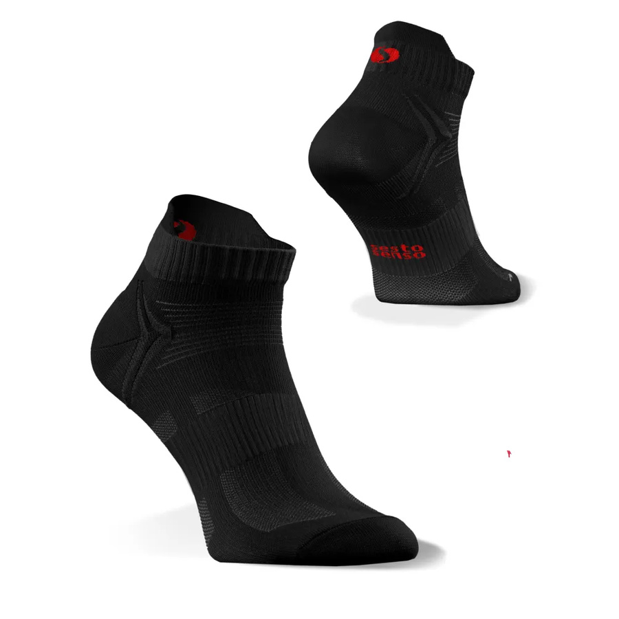 Sesto Senso Herren Sport Socken SKB08 – Atmungsaktive, Nahtlose Poliamid-Socken, Thermoregulierend, Elastisch, Ideal für Laufen, Fitness, Nordic Walking, Schwarz, Nicht drückend, Hergestellt in Polen