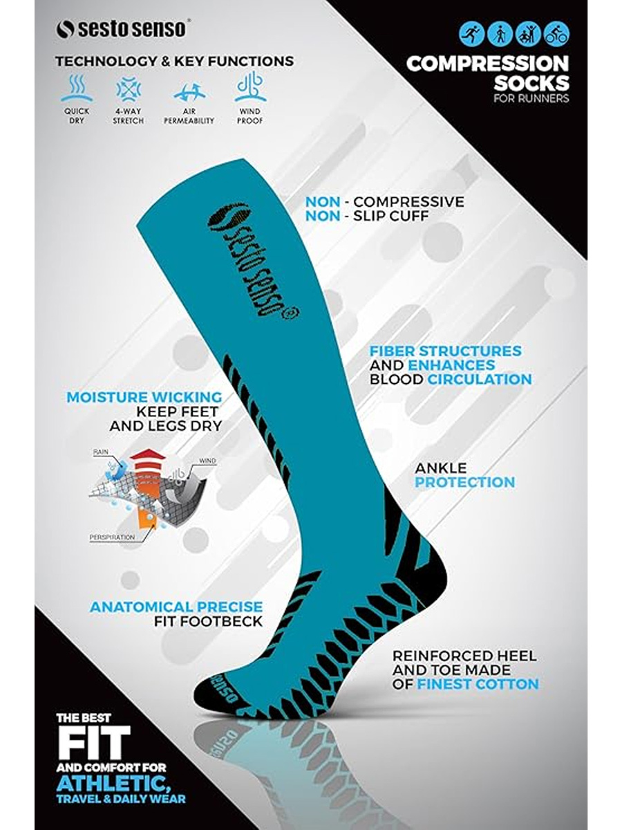 Șosete compresive lungi Sport Albastru