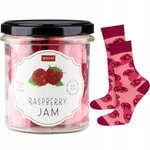 Damen rosa SOXO GOOD STUFF lustige Himbeermarmelade Socken in einem Glas